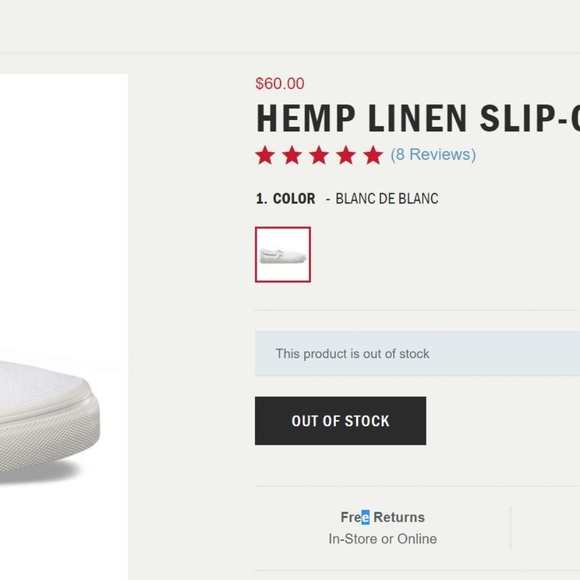 Vans Women’s Classic Slip-On Hemp Linen - Picture 7 of 8